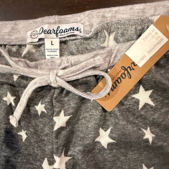 NWT Dearfoams Star Print Lounge Jogger Pajama Pants Size L - Picture 3 of 7